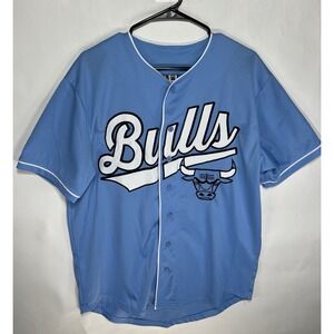 NBA Chicago Bulls Stitched Baseball / Basketball Jersey UNC Blue Mens Sz Lg "66"